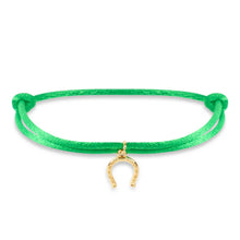 Afbeelding in Gallery-weergave laden, By Trend Armband Satin Good Luck Charm Groen