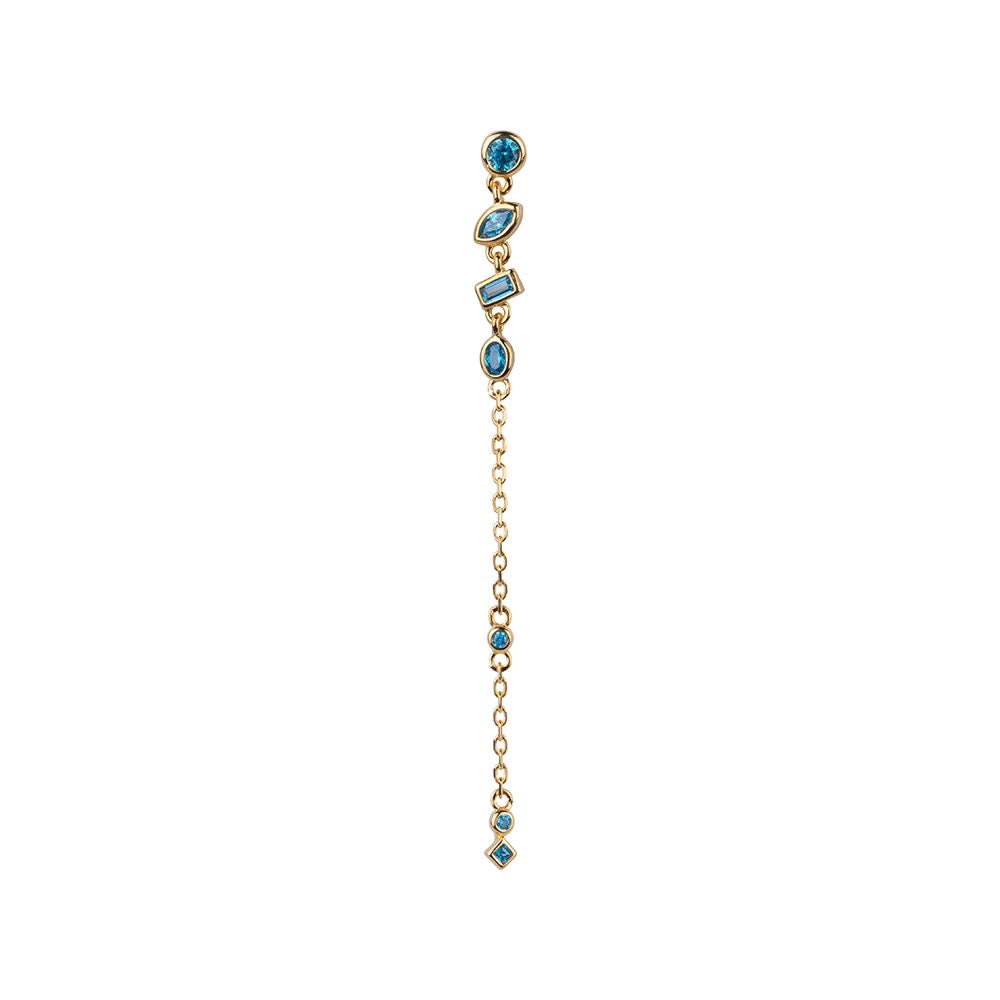 Bobby Rose Jewelry Oorbel Elegance Aqua (Per stuk)