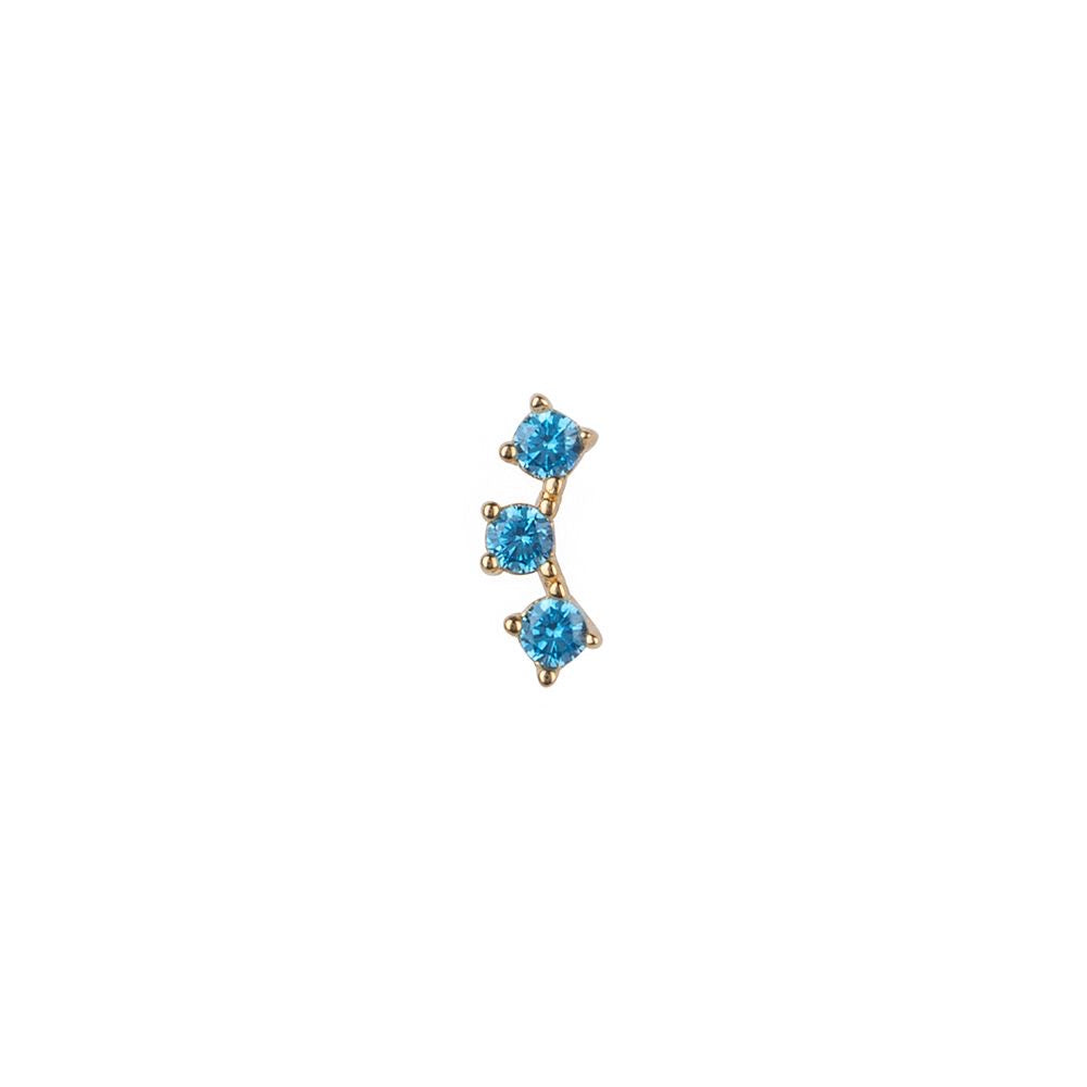 Bobby Rose Jewelry Oorbel Triple Aqua (Per stuk)