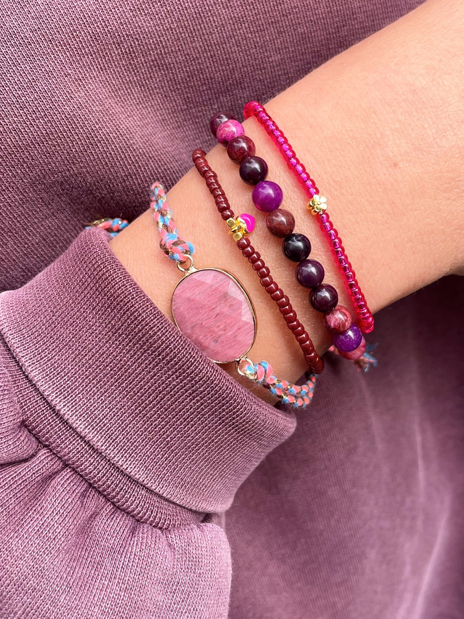Bert Armband Precious Stone Rhodochrosiet