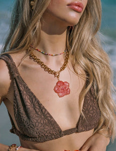 Le Veer Jewelry Bedel Aloha Flower Red