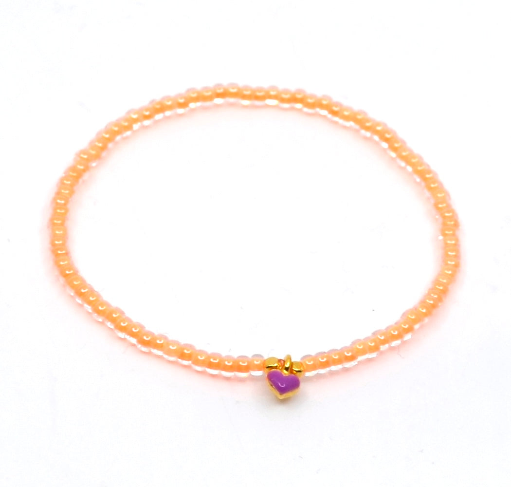 Bert Armband Amor Neonoranje/Paars