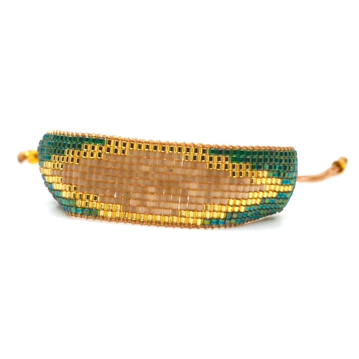 Bert Armband Rainbow Groen/Beige