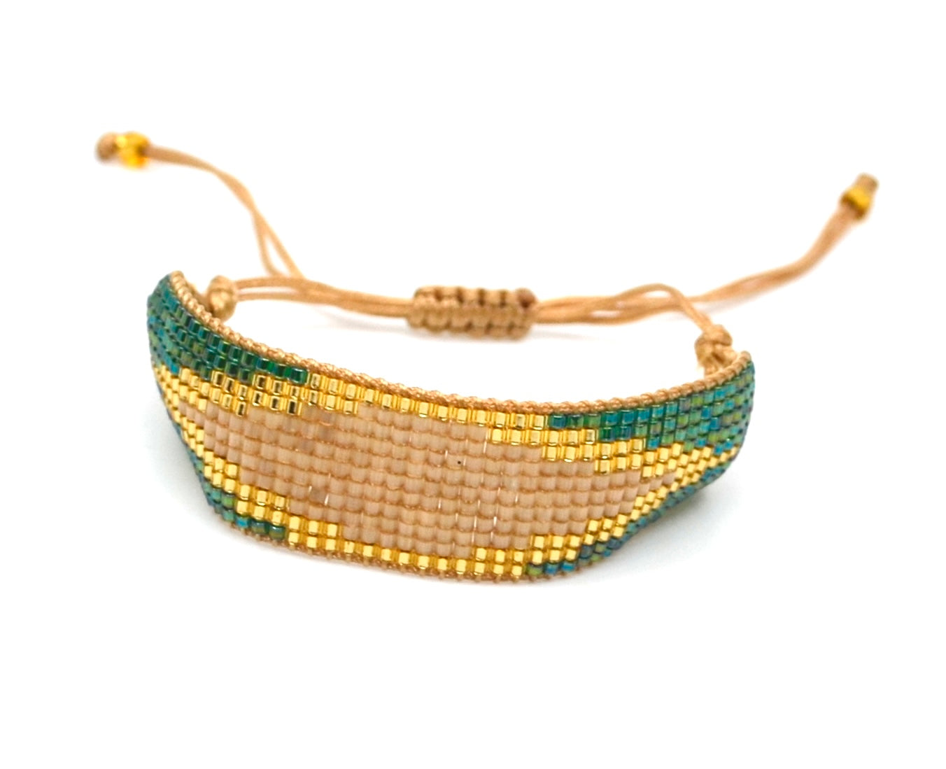 Bert Armband Rainbow Groen/Beige