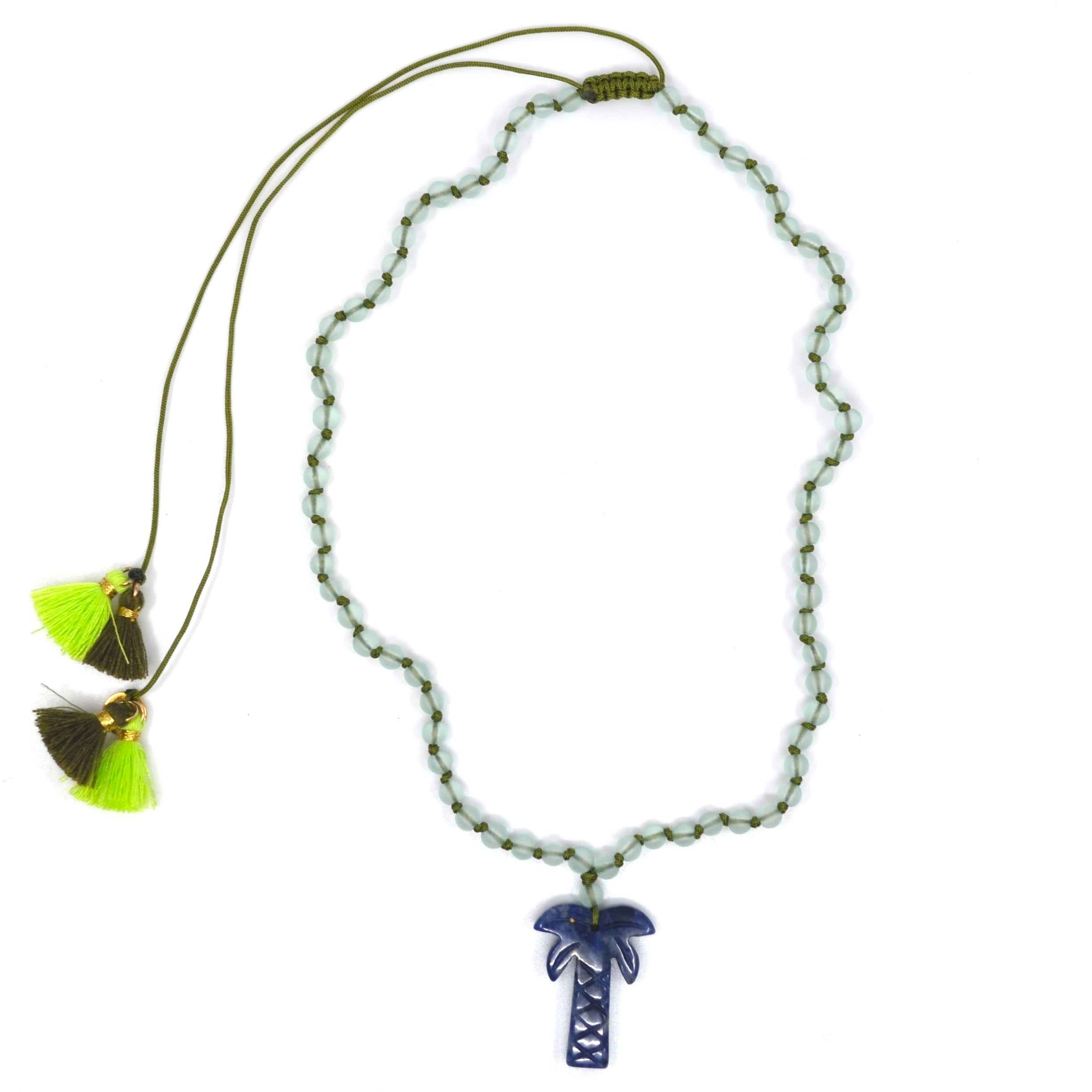 Bert Ketting Palmboom Lapis Lazuli en glaskralen.