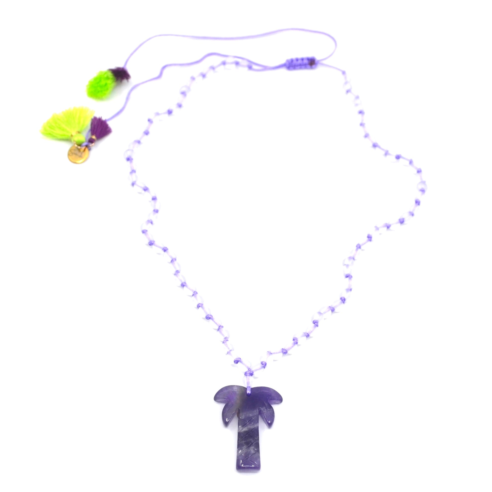 Bert Ketting Palmboom Amethist en glaskralen.