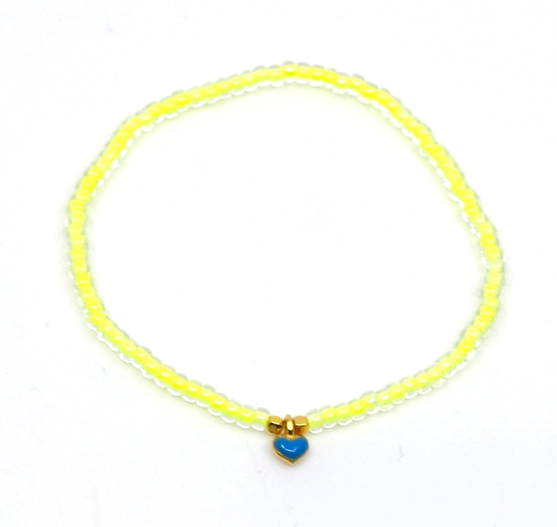 Bert Armband Amor Neongeel/Blauw