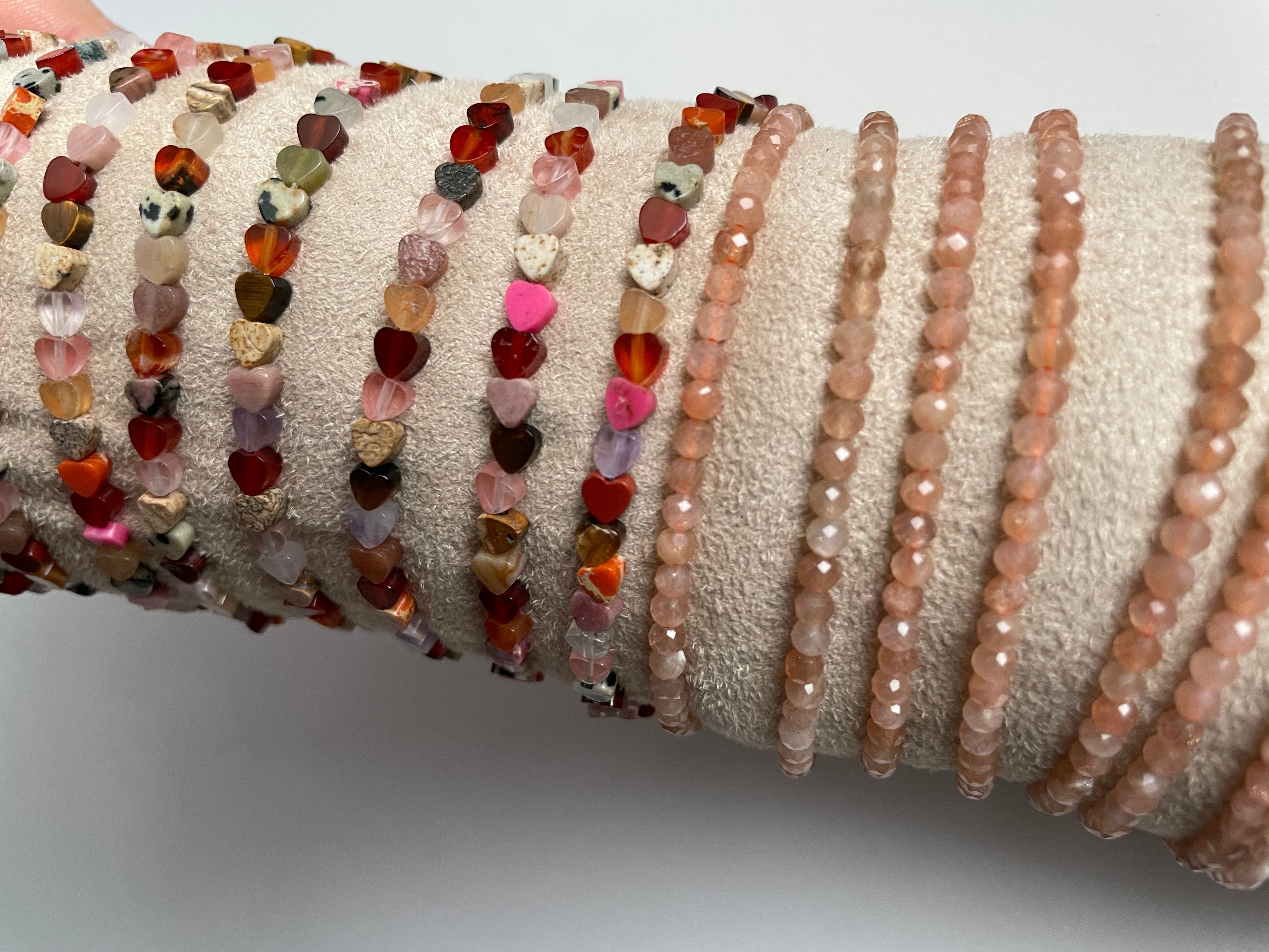 BERT Armband Hartjes Edelsteen Naturel Mini