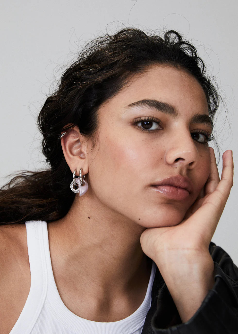 CarlieV Oorbellen Hoop M Zilver (paar)