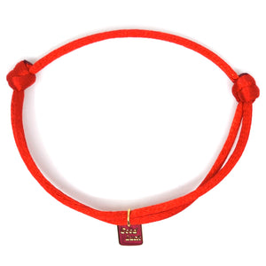 By Trend Armband Satin Good Luck Rood