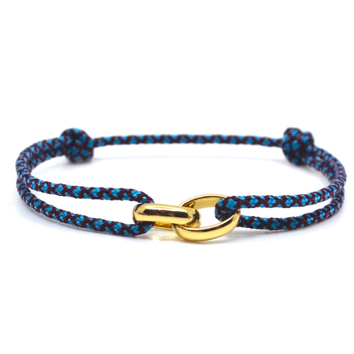 By Trend Armband Nylon Locked Chain Big Blauw/Bordeaux