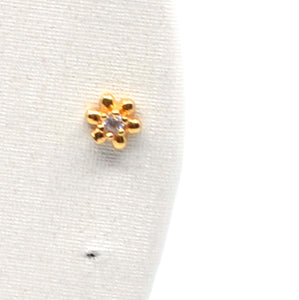 Bobby Rose Jewelry Oorbel White/Gold Flower Stud (per stuk)