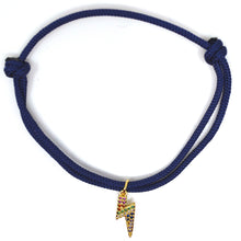 Afbeelding in Gallery-weergave laden, By Trend Armband Limited Nylon Sparkle Lightning Donkerblauw