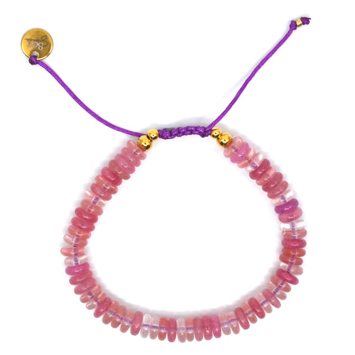 Bert Armband Poppy Roze Glass