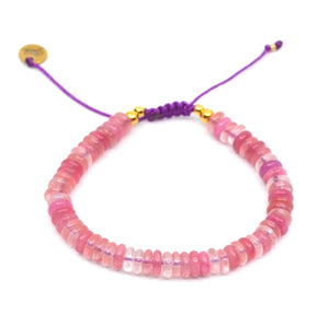 Bert Armband Poppy Roze Glass