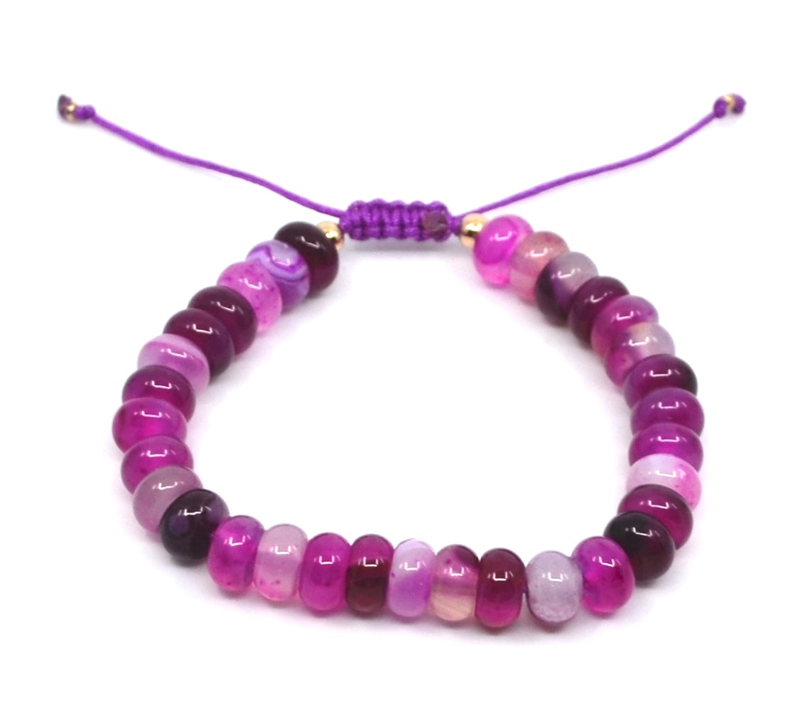 Bert Armband Stones Roze (Agaat)