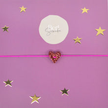 Afbeelding in Gallery-weergave laden, Bert Armband Love Roze Glitter (kies uit meerdere kleuren koord)