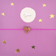 Afbeelding in Gallery-weergave laden, Bert Armband Love Goud Glitter (kies uit meerdere kleuren koord)