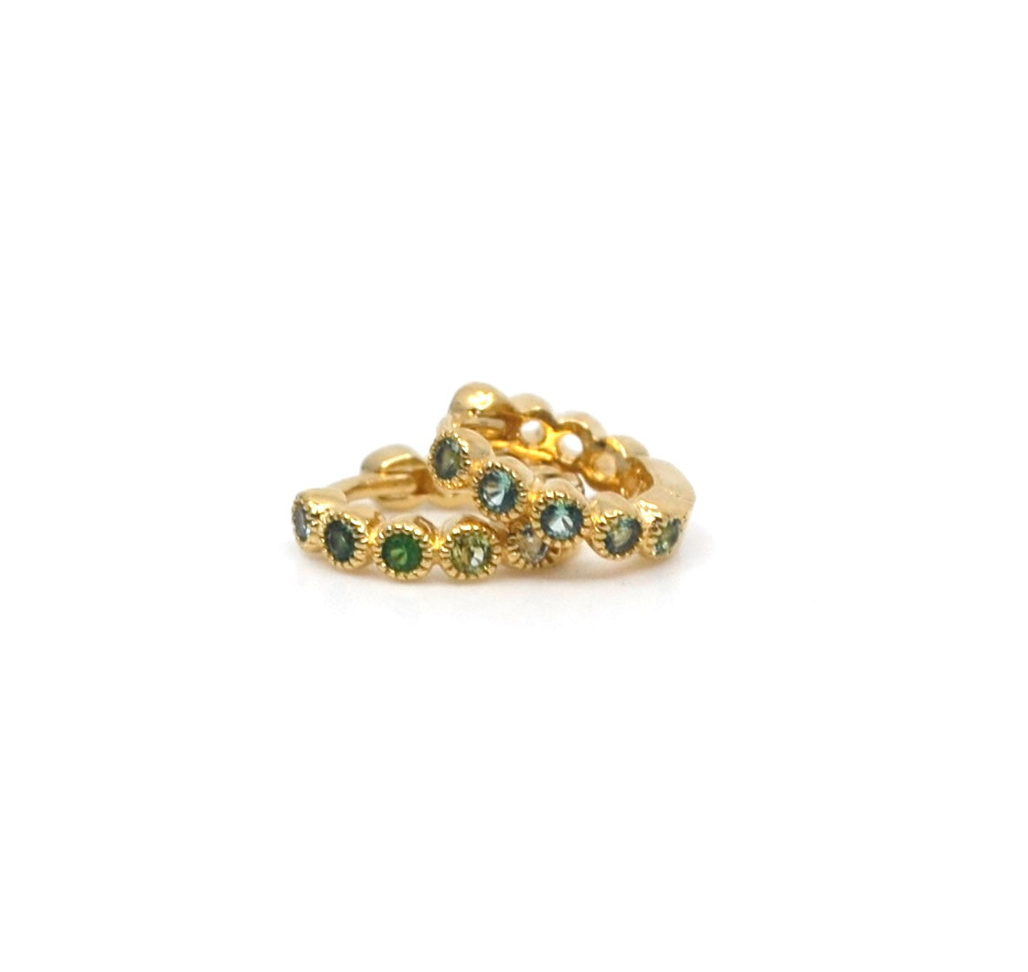 Bobby Rose Jewelry Oorbel Multi Green Swarovski Clip (Per stuk)