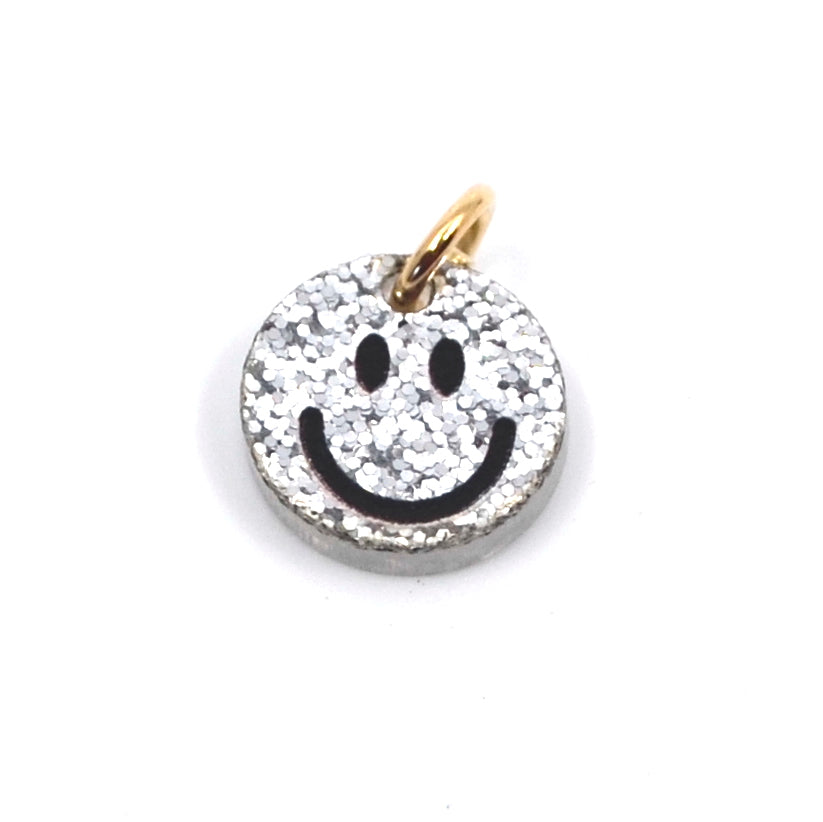 Bert Bedel Smiley Zilver Glitter