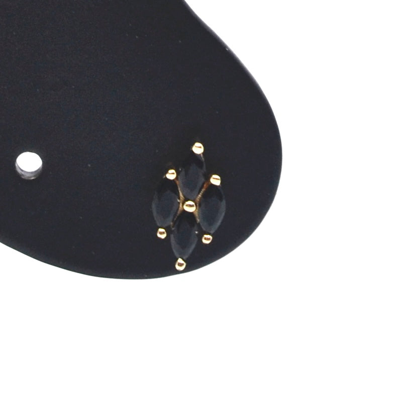 Bobby Rose Jewelry Oorbel Rhombus Black (per stuk)