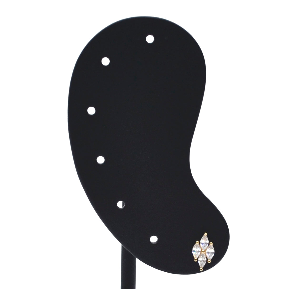 Bobby Rose Jewelry Oorbel Rhombus White (per stuk)