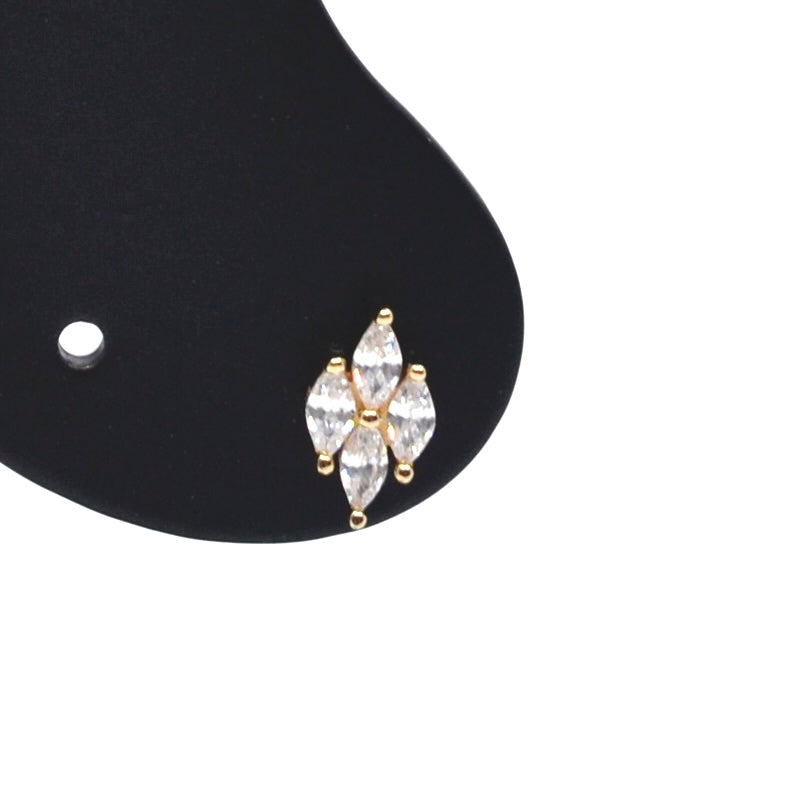 Bobby Rose Jewelry Oorbel Rhombus White (per stuk)