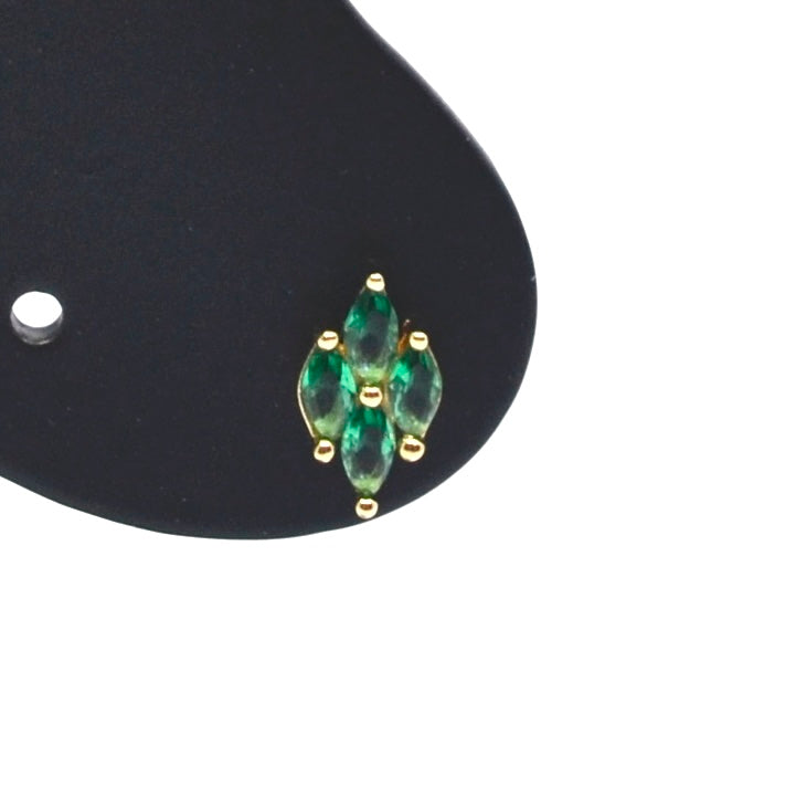 Bobby Rose Jewelry Oorbel Rhombus Green (per stuk)