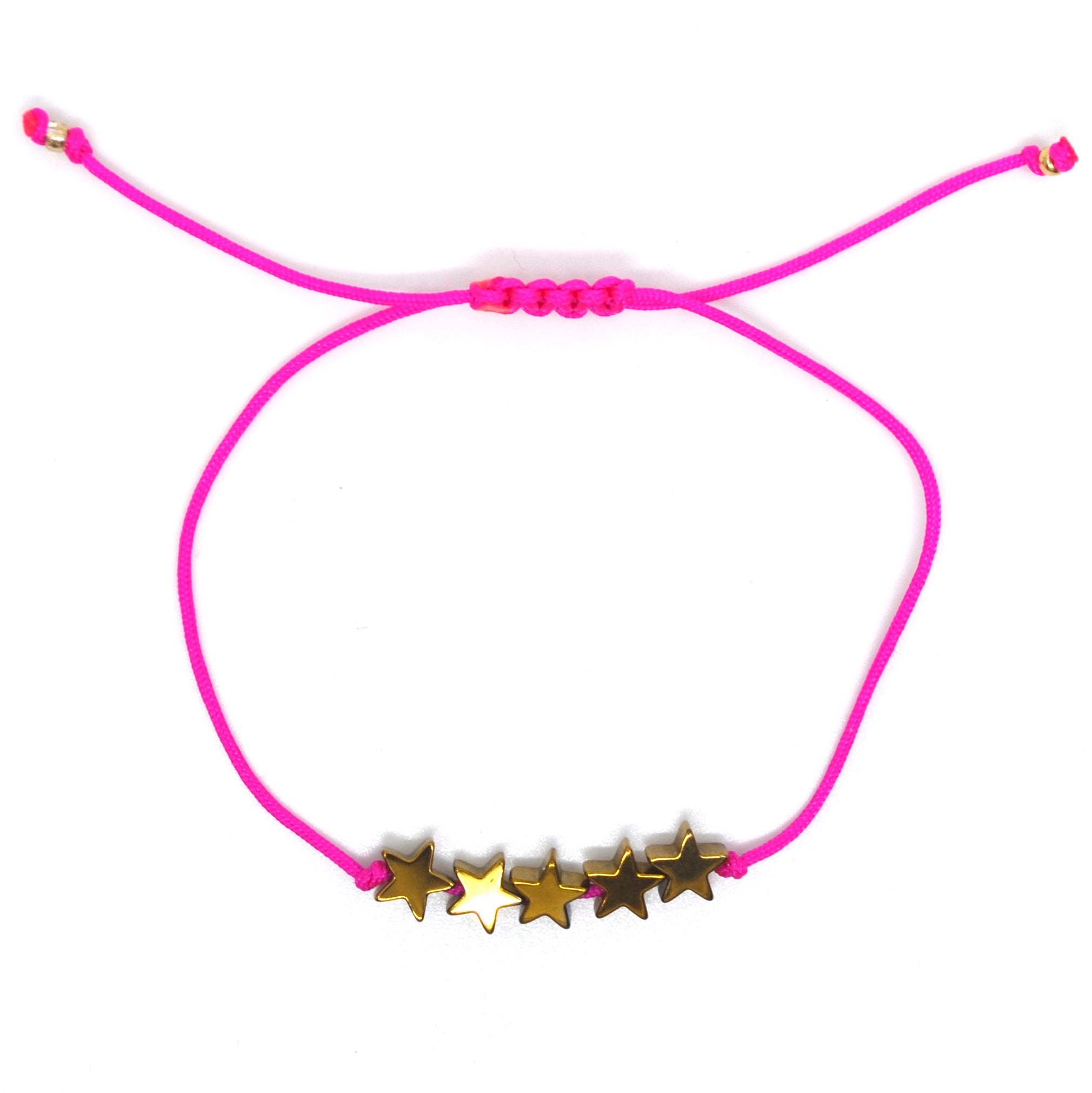 Bert Armband 5 Ster Goud (Kies uit meerdere kleuren koord)