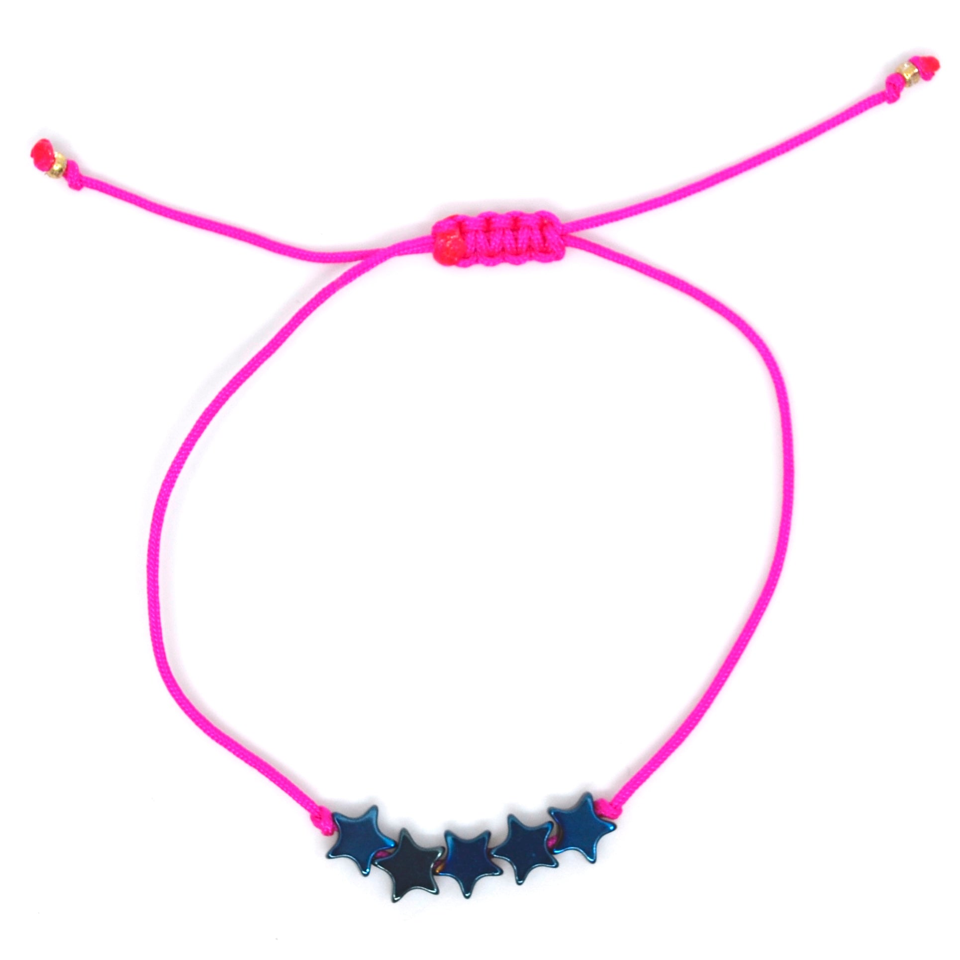 Bert Armband 5 Ster Blauw (Kies uit meerdere kleuren koord)