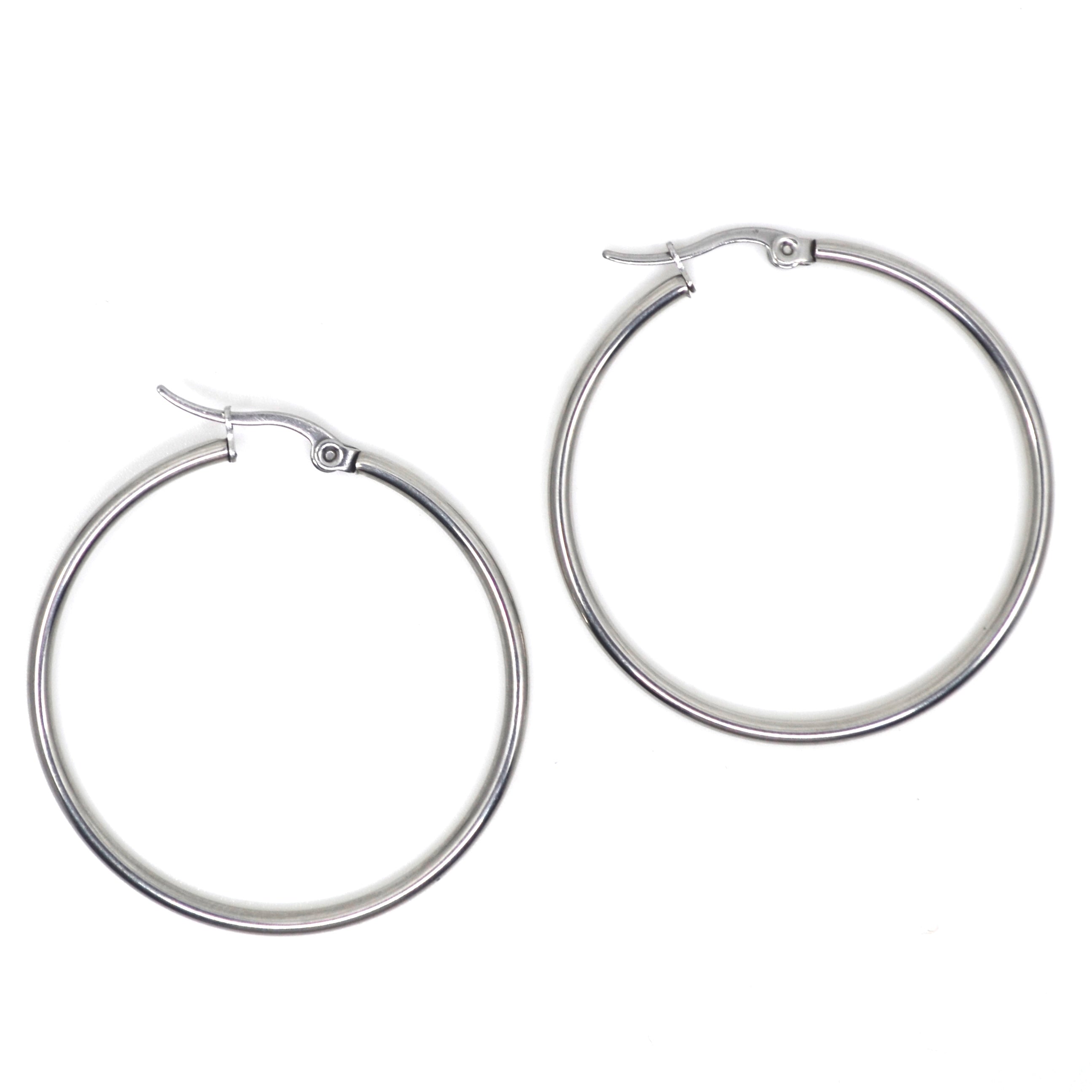 Bert Oorbellen Hoops Zilver XL (per paar)