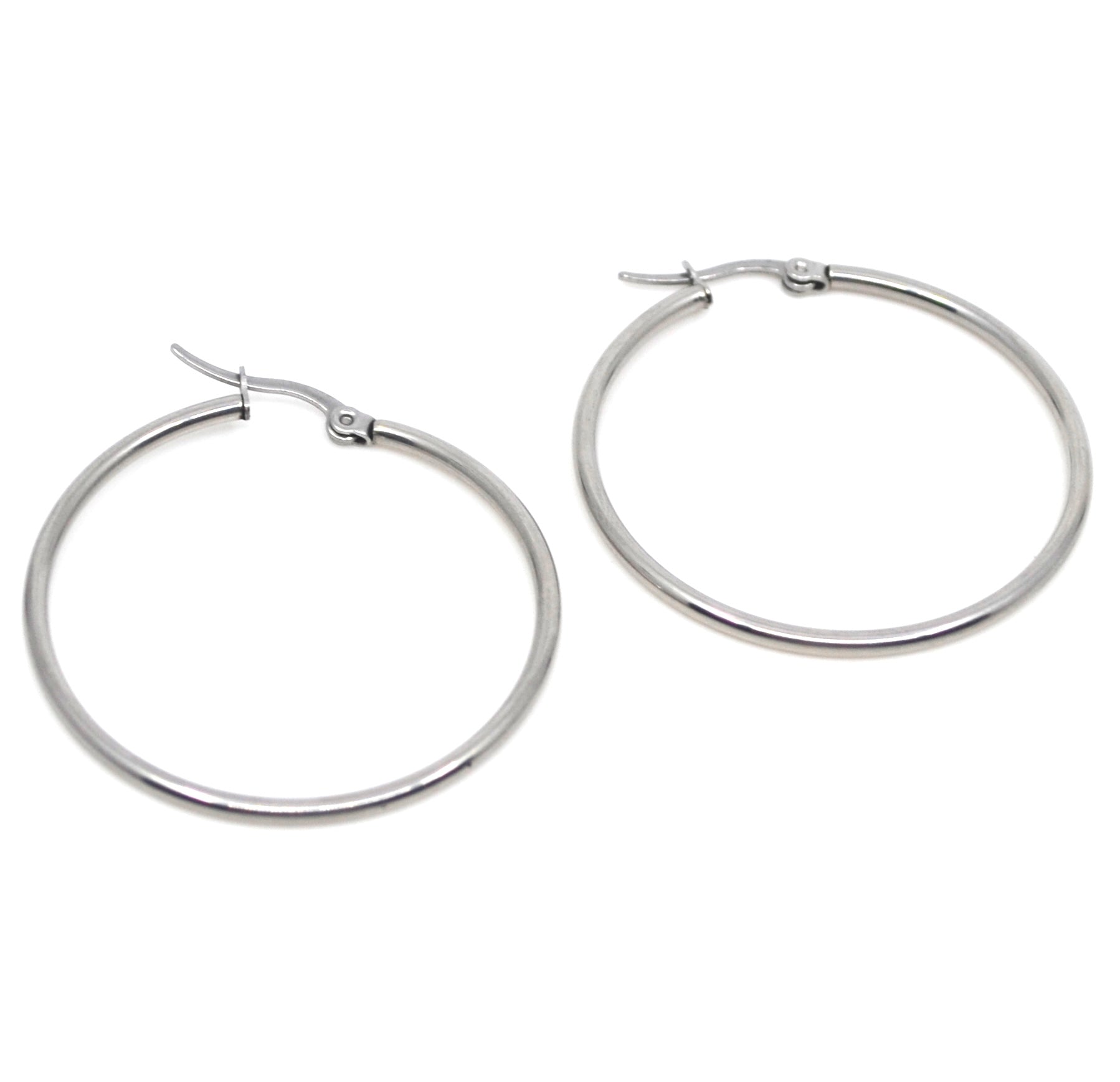 Bert Oorbellen Hoops Zilver XL (per paar)
