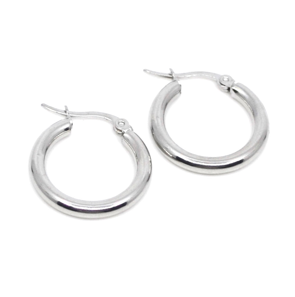 Bert Oorbellen Hoops Zilver M (per paar)