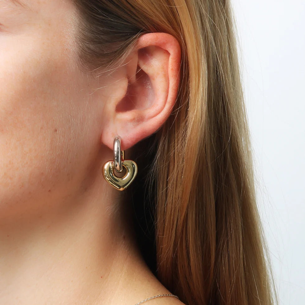 CarlieV Oorbellen Donut Gold Heart Bedel (per stuk)