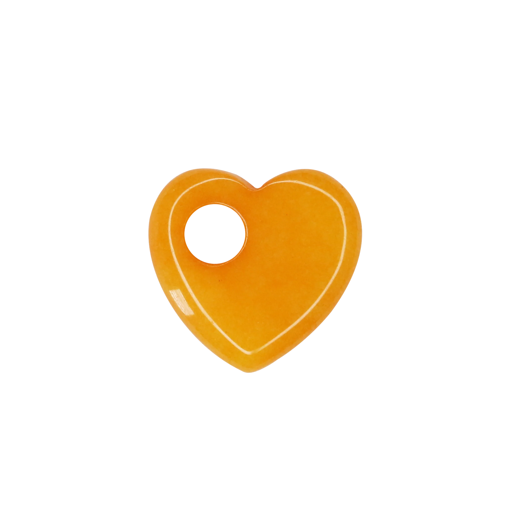 CarlieV Oorbellen Donut Heart Orange Jade (per stuk)