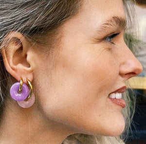 CarlieV Oorbellen Donut Purple Jade Bedel (per stuk)