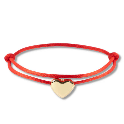 By Trend Armband Satin Big Heart Rood