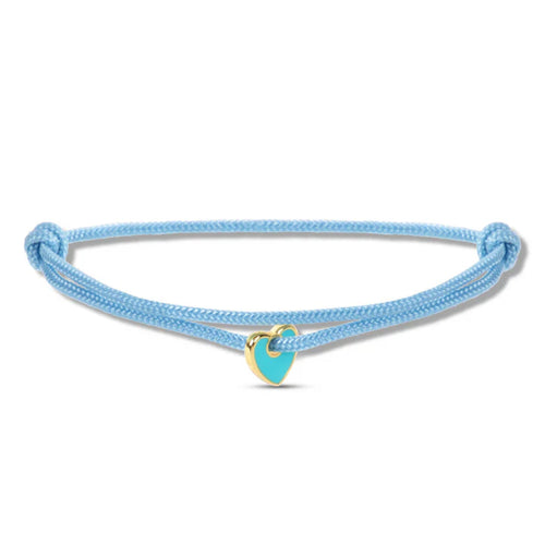 By Trend Armband Nylon Blue Color Heart Blauw