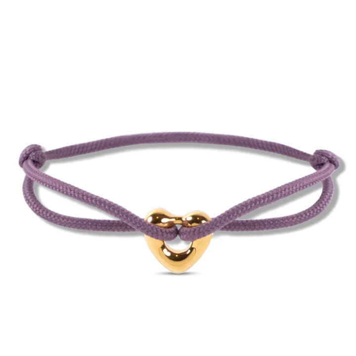 By Trend Armband Nylon Bold Heart Violet