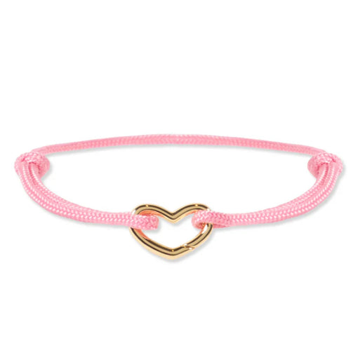 By Trend Armband Nylon Connect Heart Roze