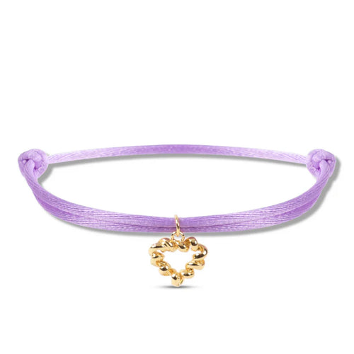 By Trend Armband Satin Twisted Heart Lavendel