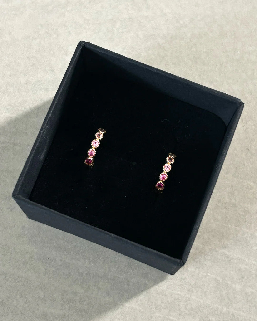 Bobby Rose Jewelry Oorbel Multi Pink Swarovski Clip (Per stuk)