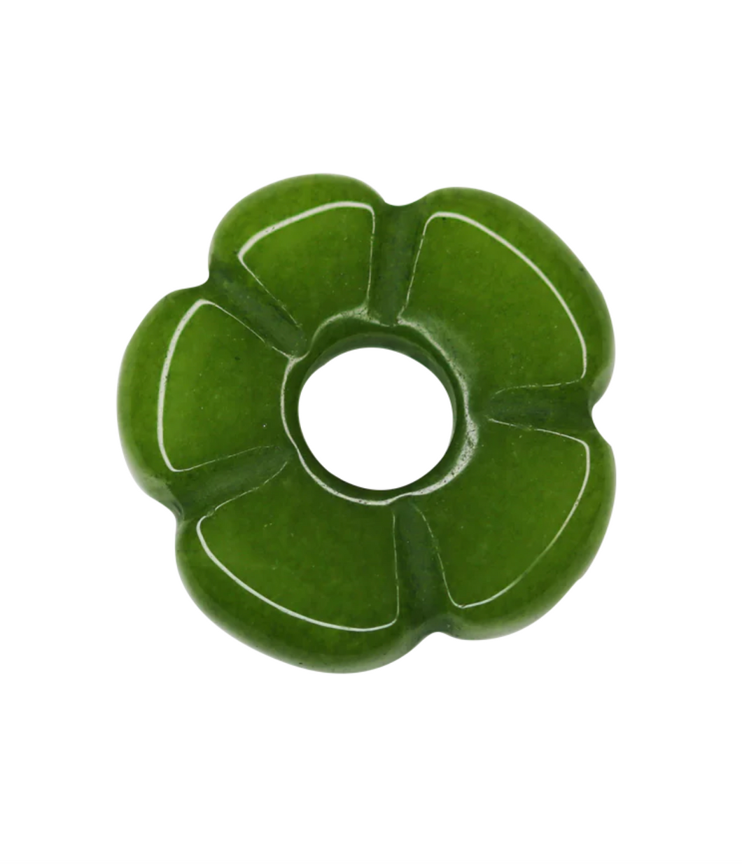 CarlieV Oorbellen Donut Flower Green Jade Bedel (per stuk)