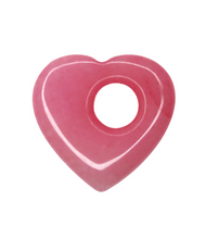 Afbeelding in Gallery-weergave laden, CarlieV Oorbellen Donut Heart Pink Jade Bedel (per stuk)