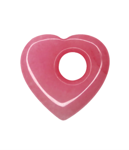 CarlieV Oorbellen Donut Heart Pink Jade Bedel (per stuk)