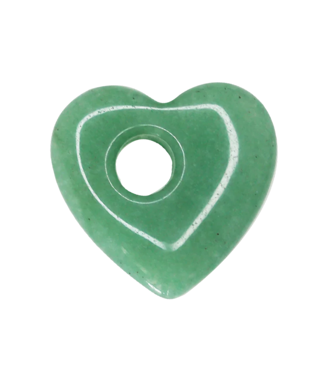 CarlieV Oorbellen Donut Heart Green Aventurine Bedel (per stuk)