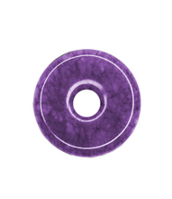 Afbeelding in Gallery-weergave laden, CarlieV Oorbellen Donut Purple Jade Bedel (per stuk)