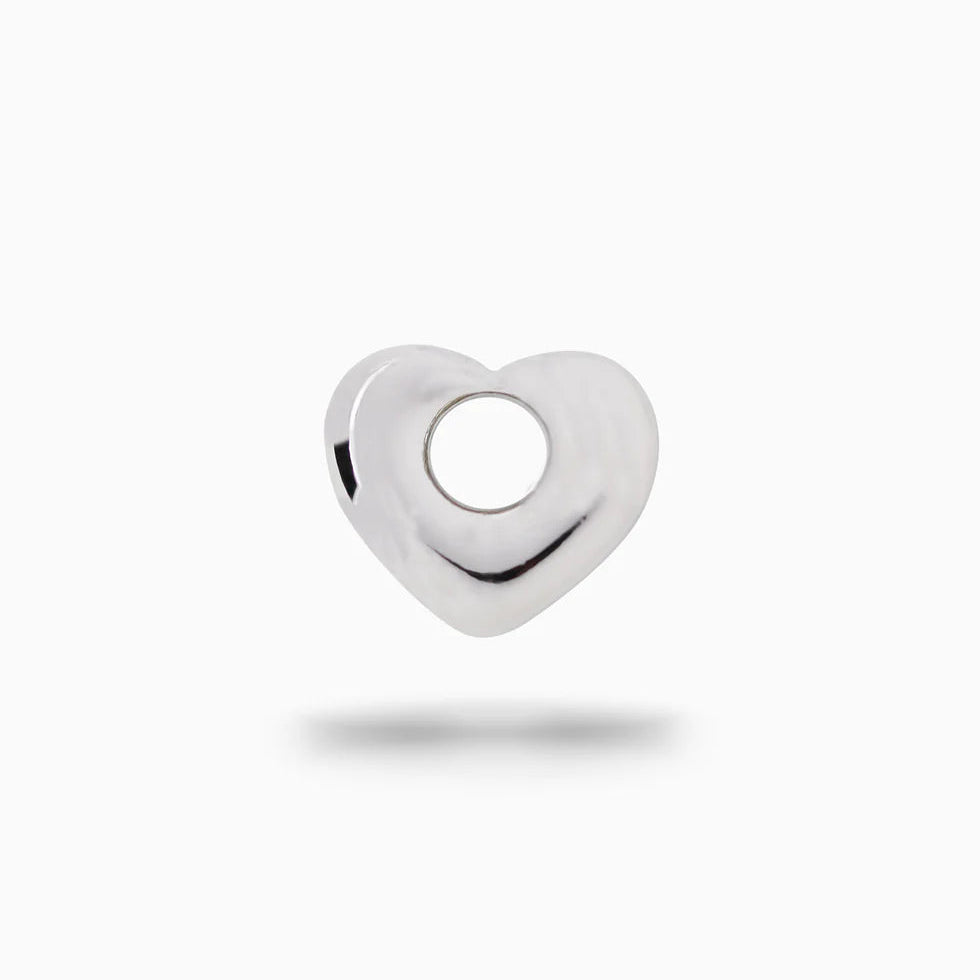 CarlieV Oorbellen Donut Silver Heart Bedel (per stuk)