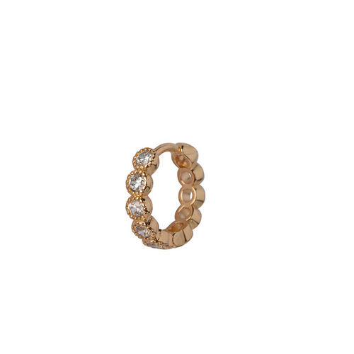 Dit is een Bobby Rose Jewelry Oorbel Multi Swarovski clip oorbel wit met Goud.