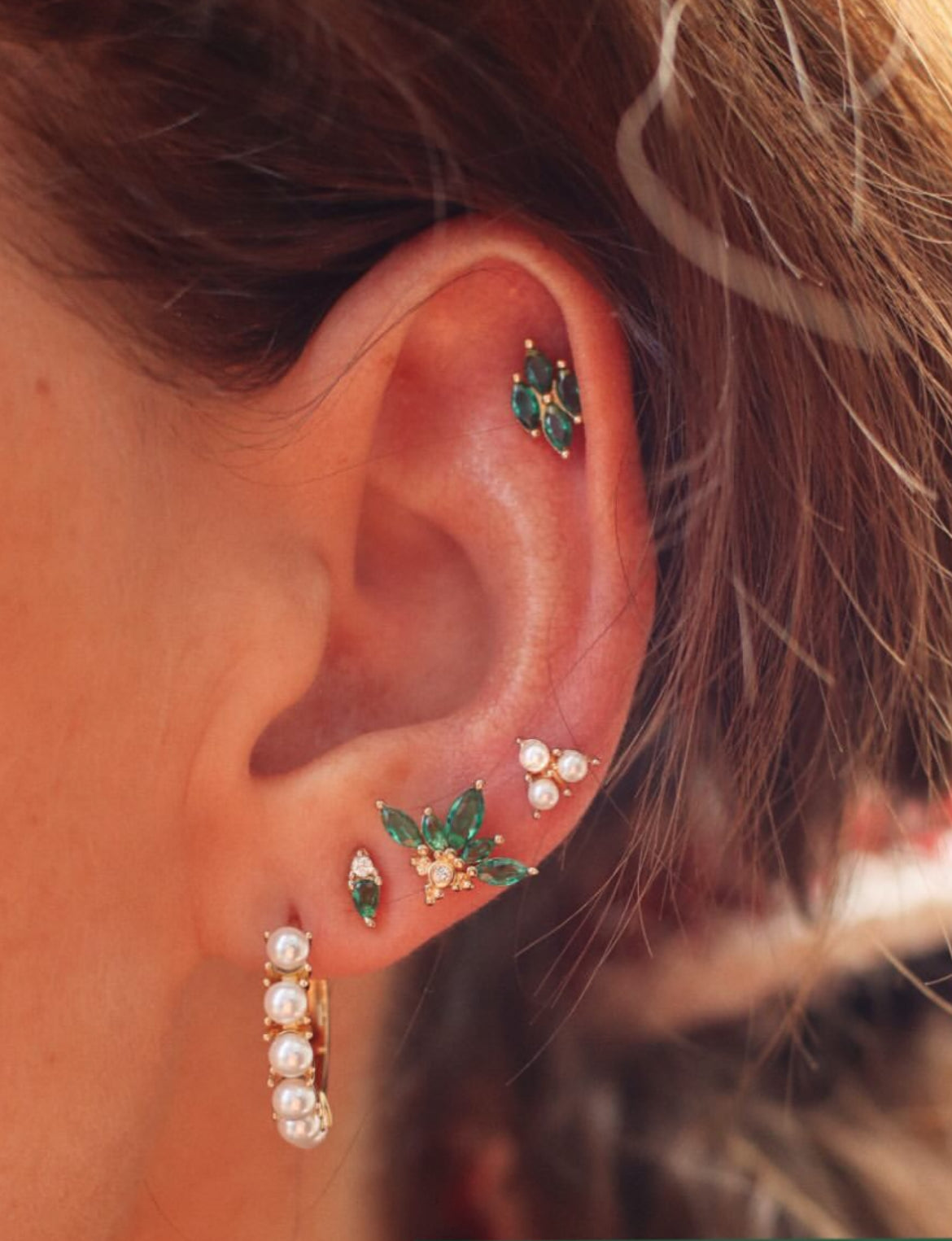 Bobby Rose Jewelry Oorbel Rhombus Green (per stuk)